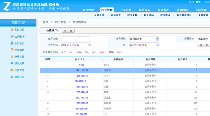 智絡(luò)連鎖會員管理系統(tǒng)-積分版