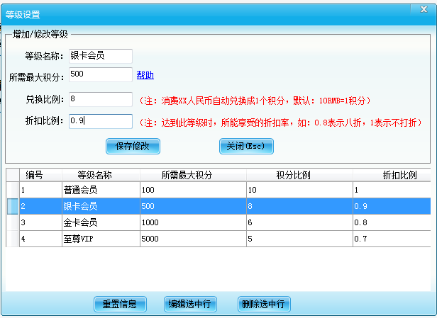 等級設(shè)置